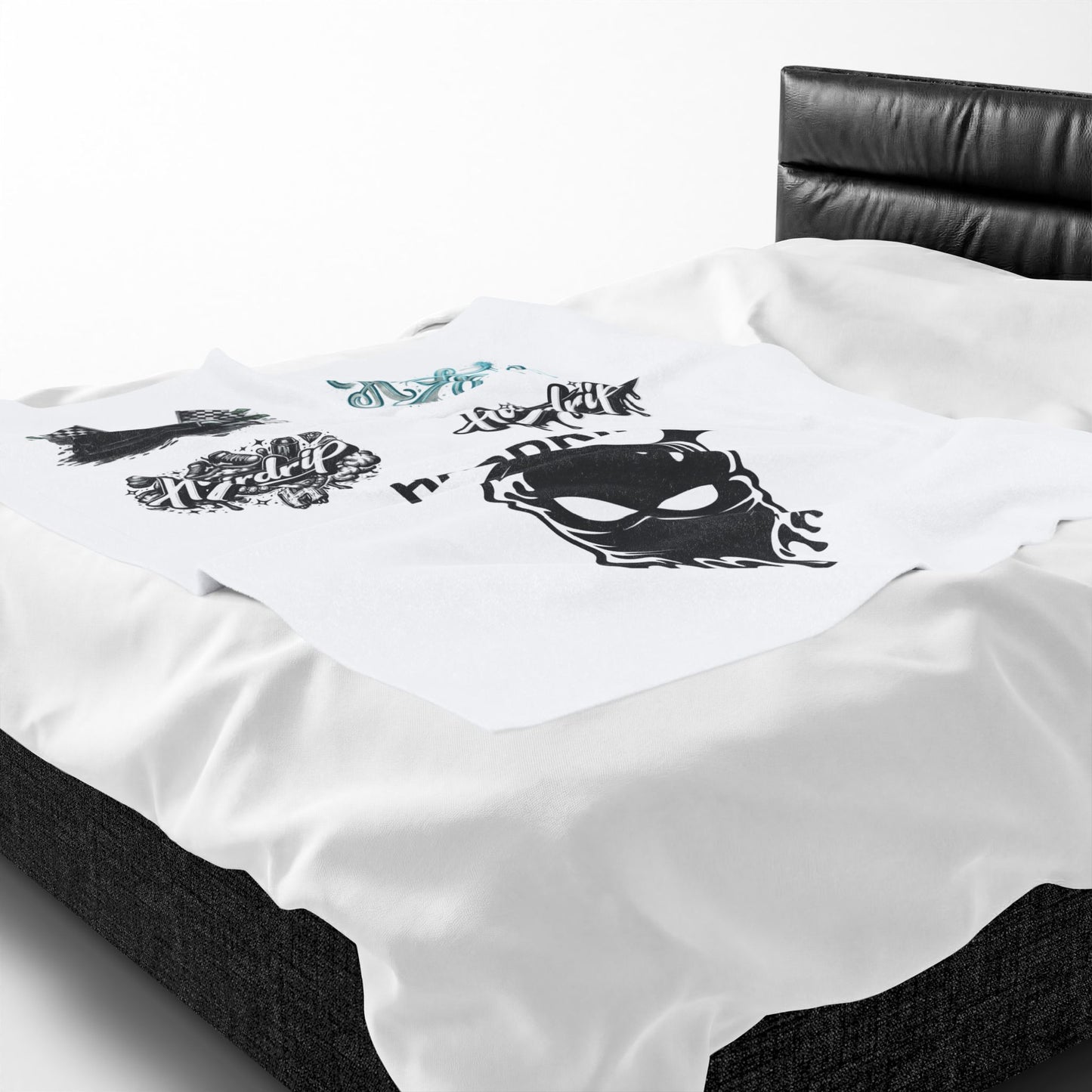 Velveteen Plush Blanket — 'Hairdrip' Urban Graffiti Logo Throw