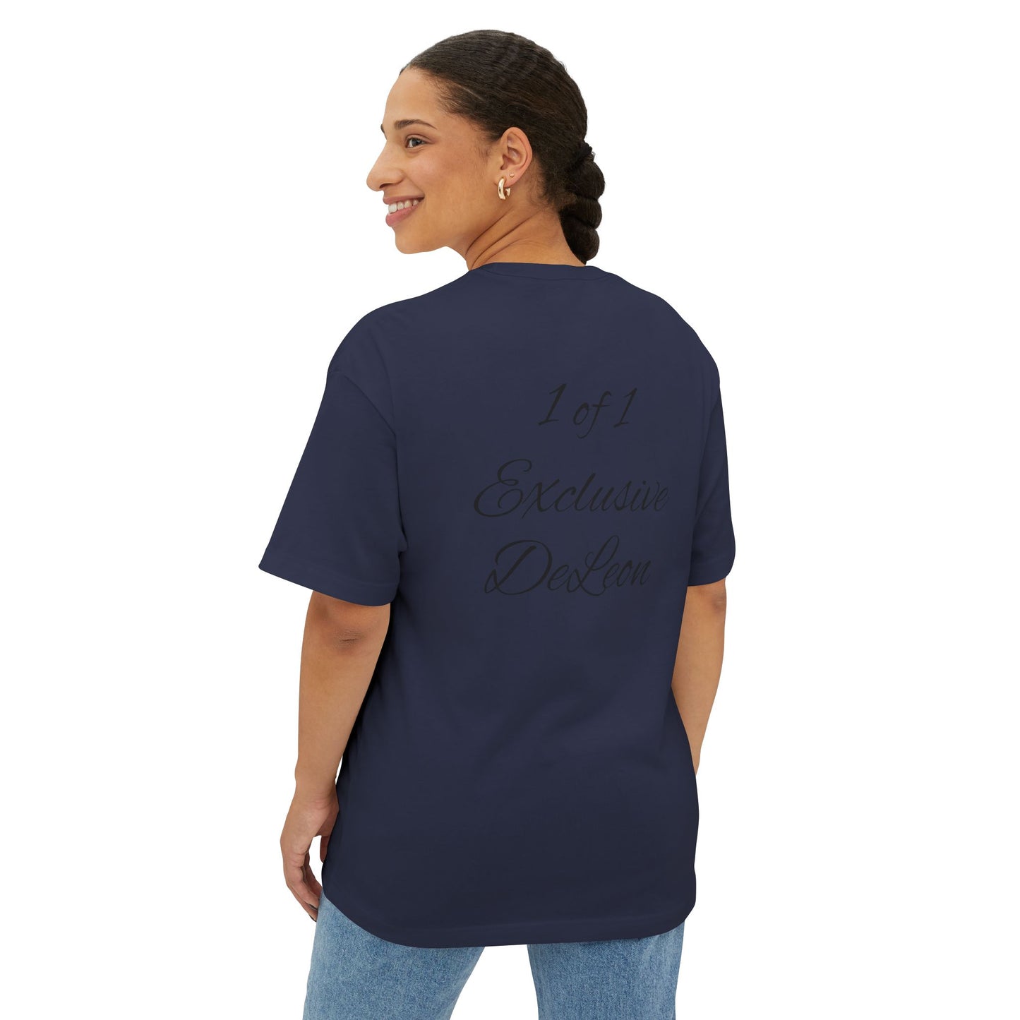Exclusive DeLeon Graphic Tee — "1 of 1" Oversized Boxy Shirt