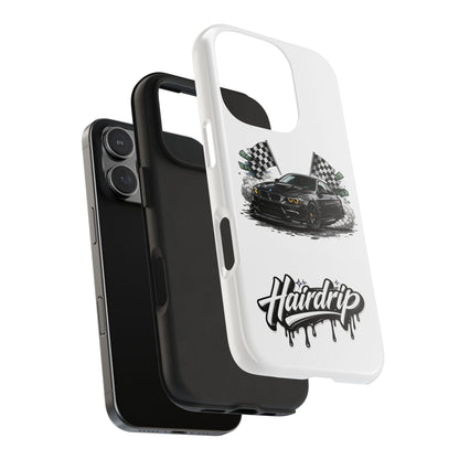 Racing Black Car Tough Phone Case — 'Hairdrip' Drift Graphic