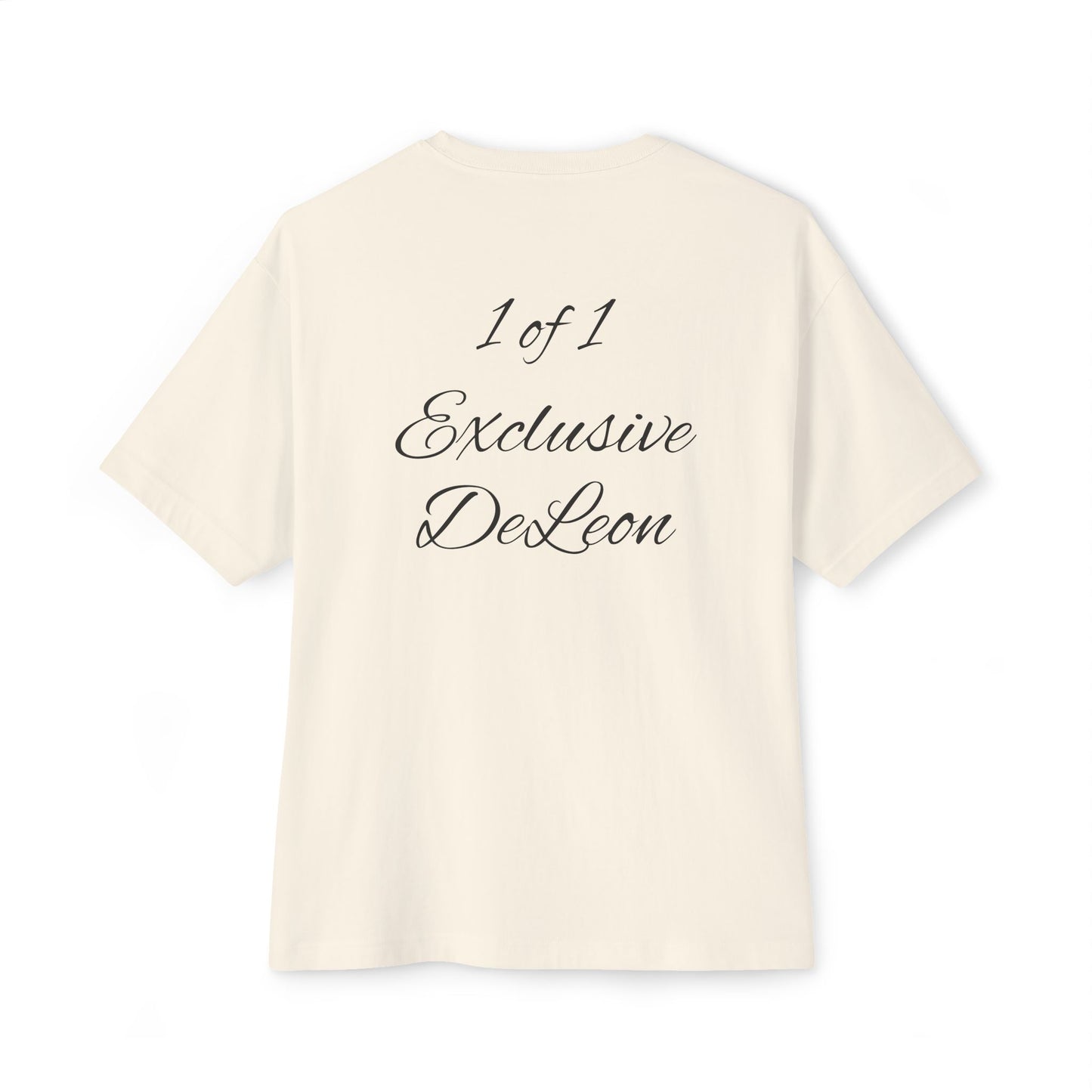 Exclusive DeLeon Graphic Tee — "1 of 1" Oversized Boxy Shirt