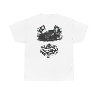 HairDrip Racing Tee — Drip Mask & Race Car Graphic T-Shirt