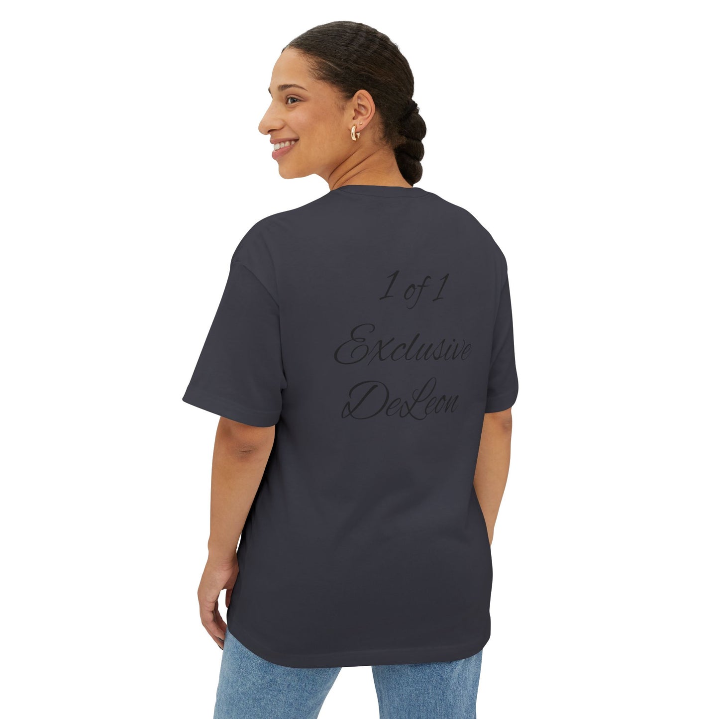 Exclusive DeLeon Graphic Tee — "1 of 1" Oversized Boxy Shirt