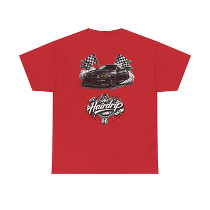 HairDrip Racing Tee — Drip Mask & Race Car Graphic T-Shirt
