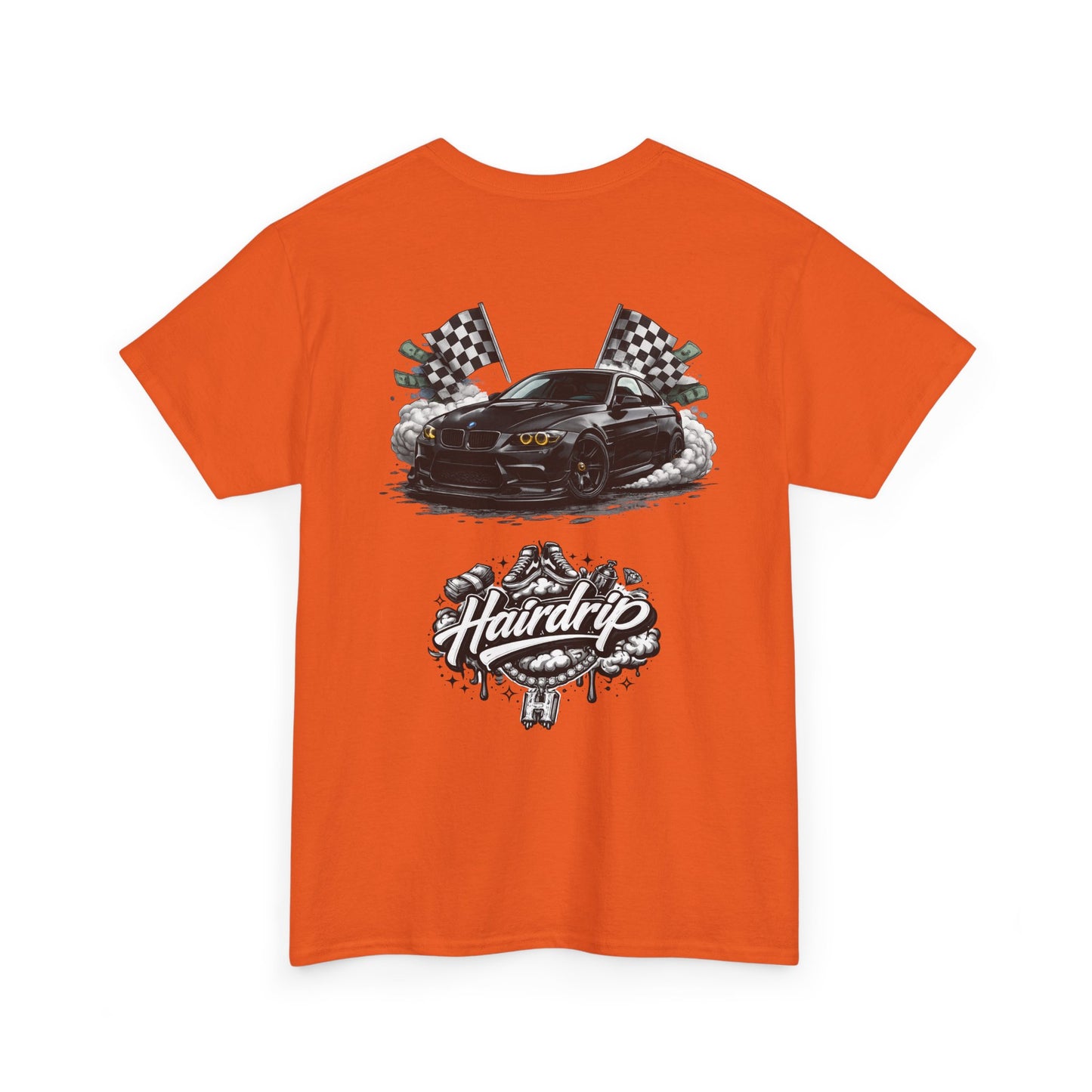 HairDrip Racing Tee — Drip Mask & Race Car Graphic T-Shirt