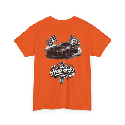 HairDrip Racing Tee — Drip Mask & Race Car Graphic T-Shirt