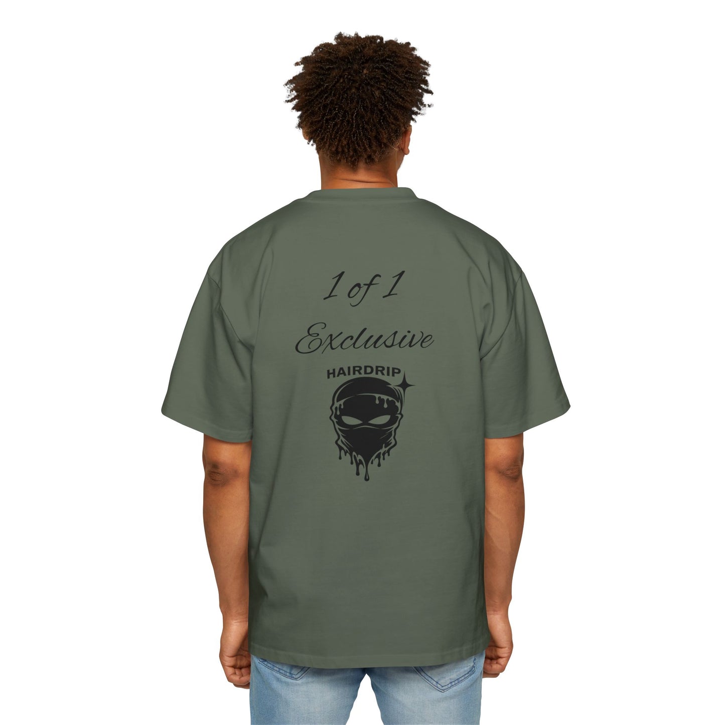 Oversized Tee — "1 of 1 Exclusive" Graphic T-Shirt (Hairdrip Drip Skull Back Print)