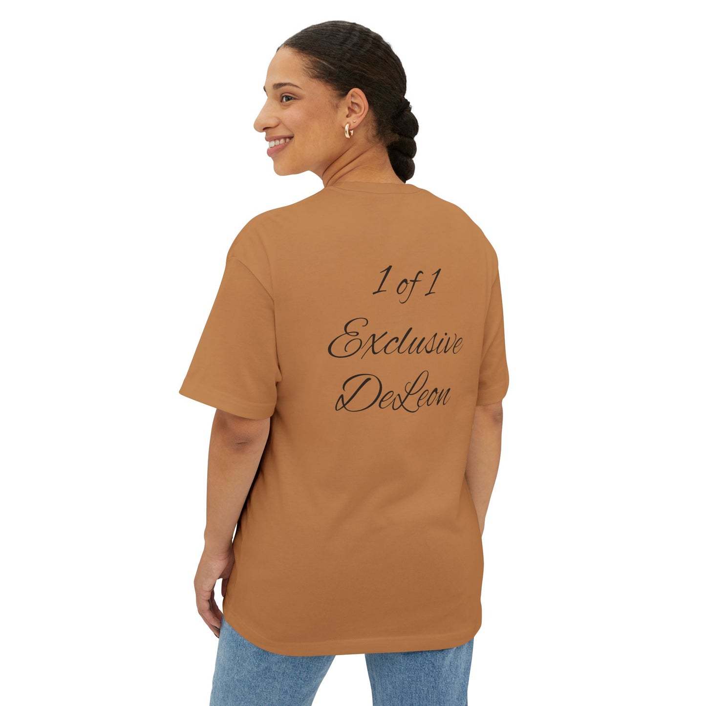 Exclusive DeLeon Graphic Tee — "1 of 1" Oversized Boxy Shirt