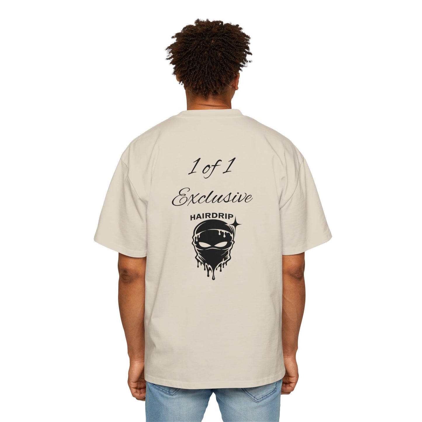 Oversized Tee — "1 of 1 Exclusive" Graphic T-Shirt (Hairdrip Drip Skull Back Print)