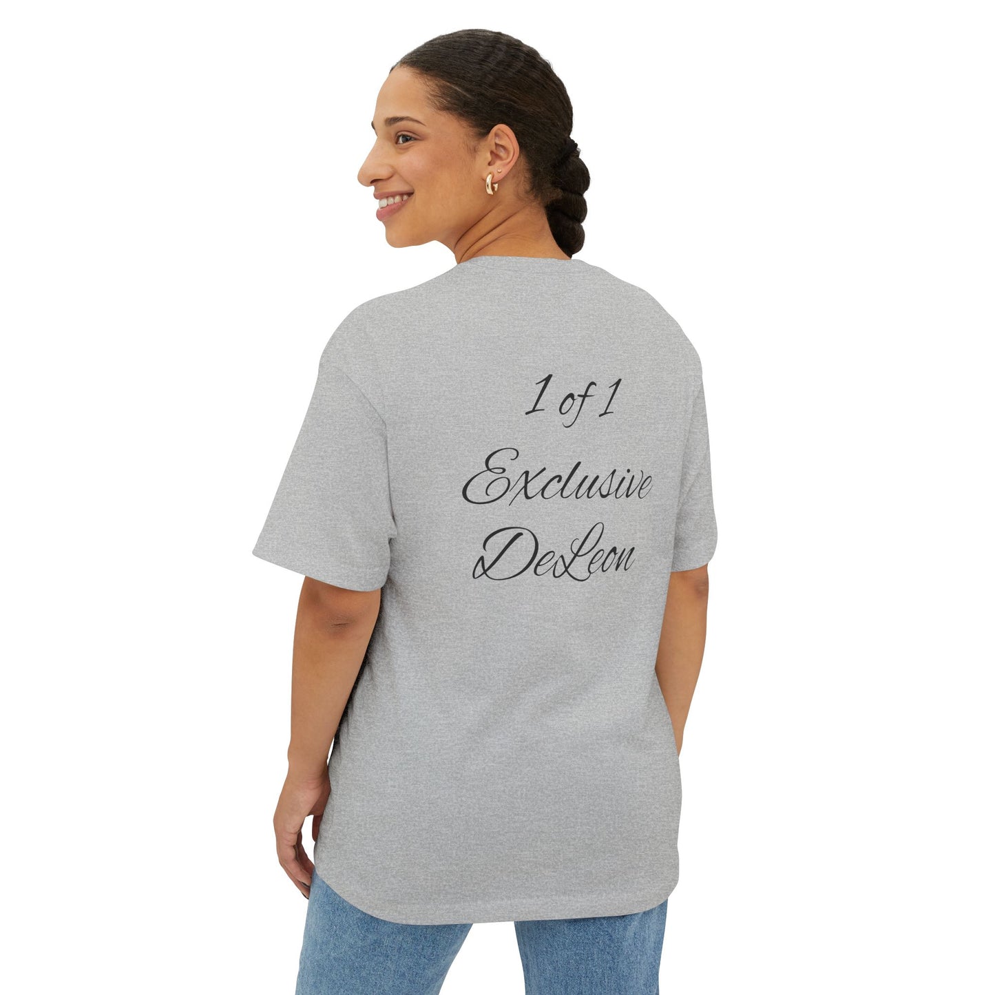 Exclusive DeLeon Graphic Tee — "1 of 1" Oversized Boxy Shirt