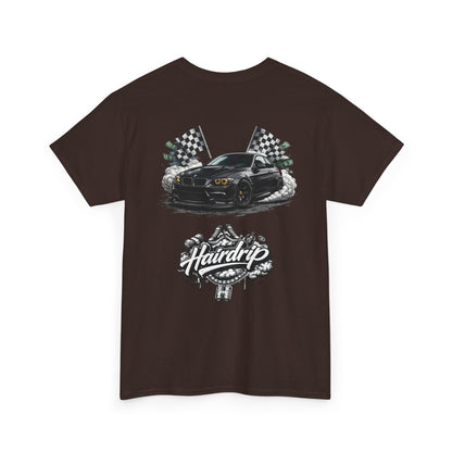 HairDrip Racing Tee — Drip Mask & Race Car Graphic T-Shirt