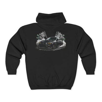 Racing Mustang Zip Hoodie – '1 of 1 Exclusive' Graphic Car Pullover