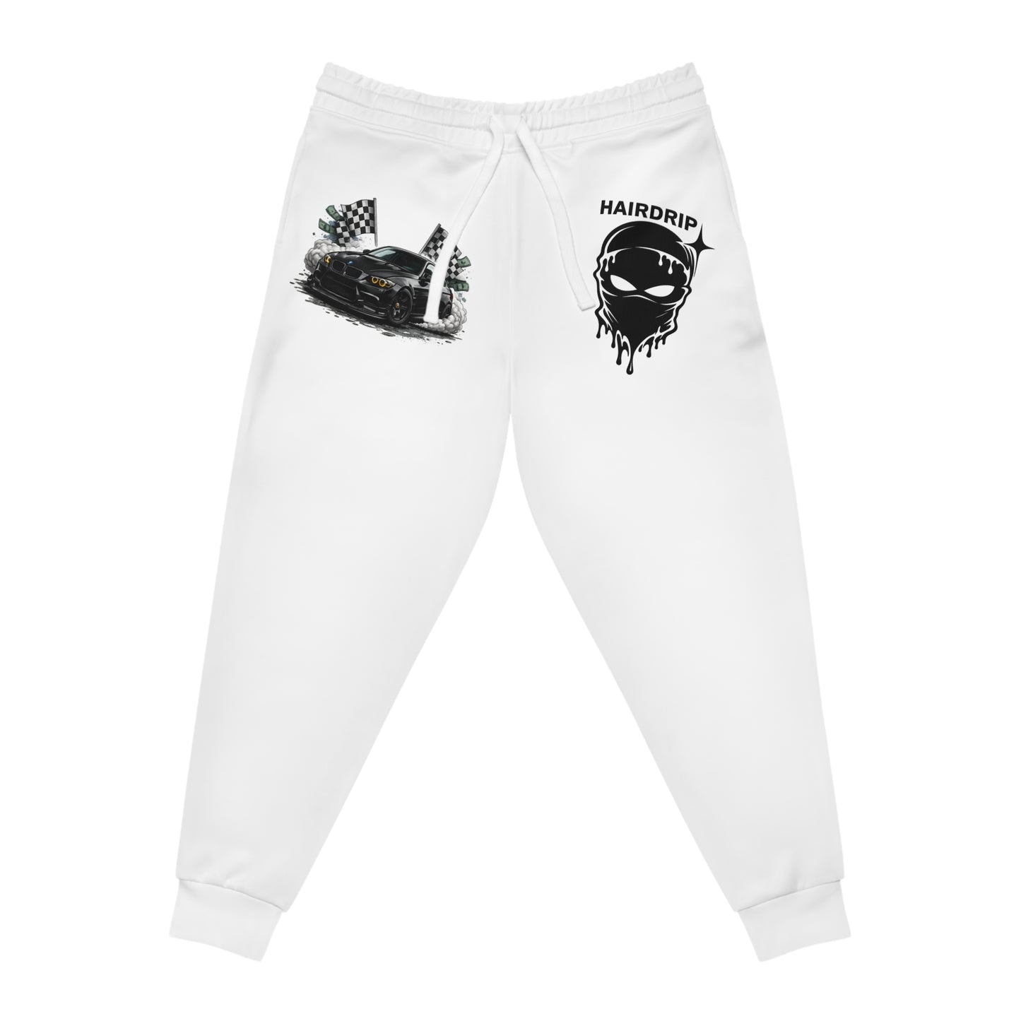 Racing Skull Joggers – "HAIRODRIP" Graphic Athletic Sweatpants (Exclusive 1 of 1)