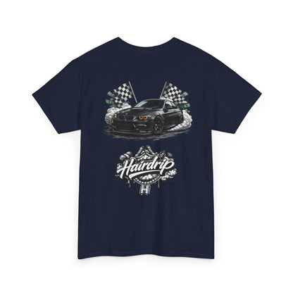 HairDrip Racing Tee — Drip Mask & Race Car Graphic T-Shirt