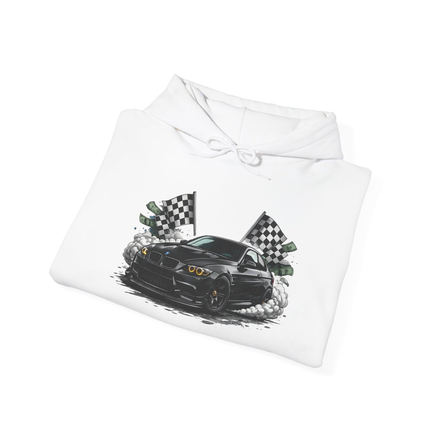Racing Car Hoodie — Drip Mask Back Graphic Streetwear