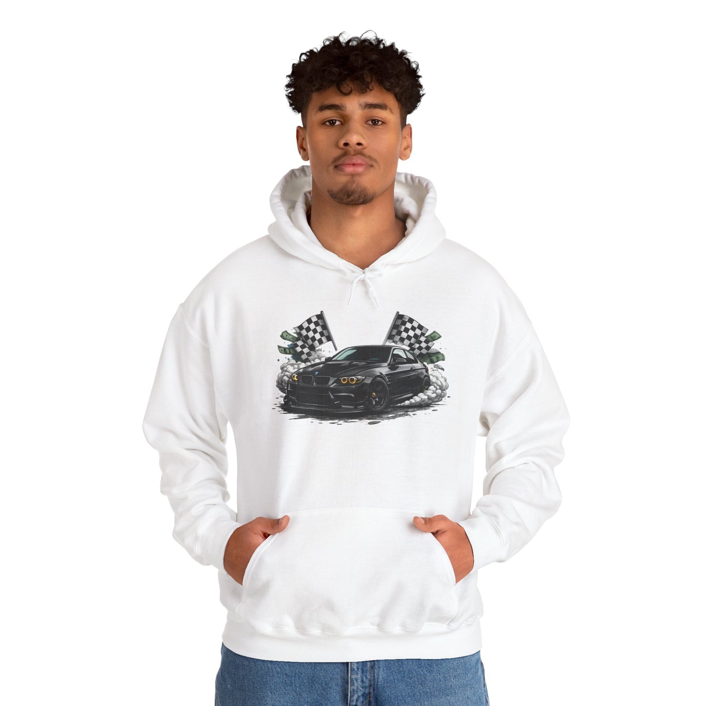 Racing Car Hoodie — Drip Mask Back Graphic Streetwear