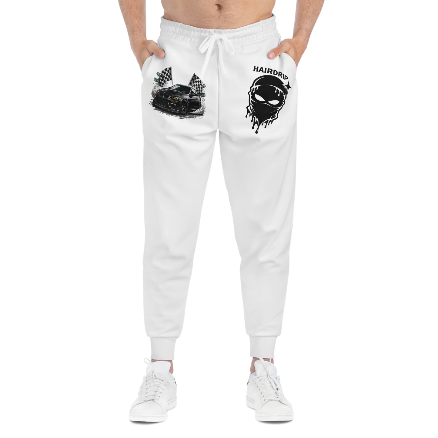 Racing Skull Joggers – "HAIRODRIP" Graphic Athletic Sweatpants (Exclusive 1 of 1)