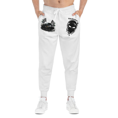 Racing Skull Joggers – "HAIRODRIP" Graphic Athletic Sweatpants (Exclusive 1 of 1)