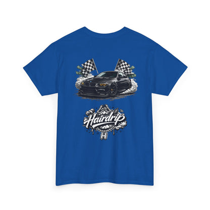 HairDrip Racing Tee — Drip Mask & Race Car Graphic T-Shirt