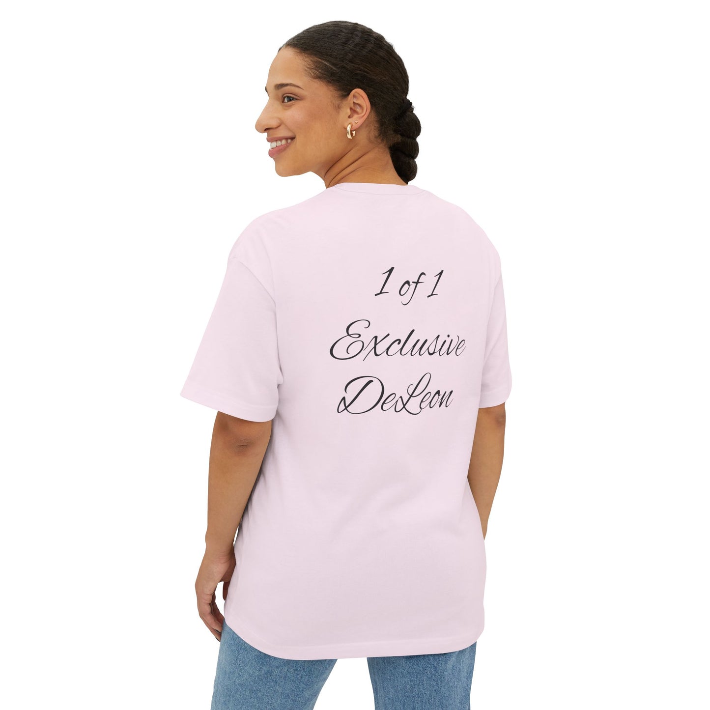 Exclusive DeLeon Graphic Tee — "1 of 1" Oversized Boxy Shirt