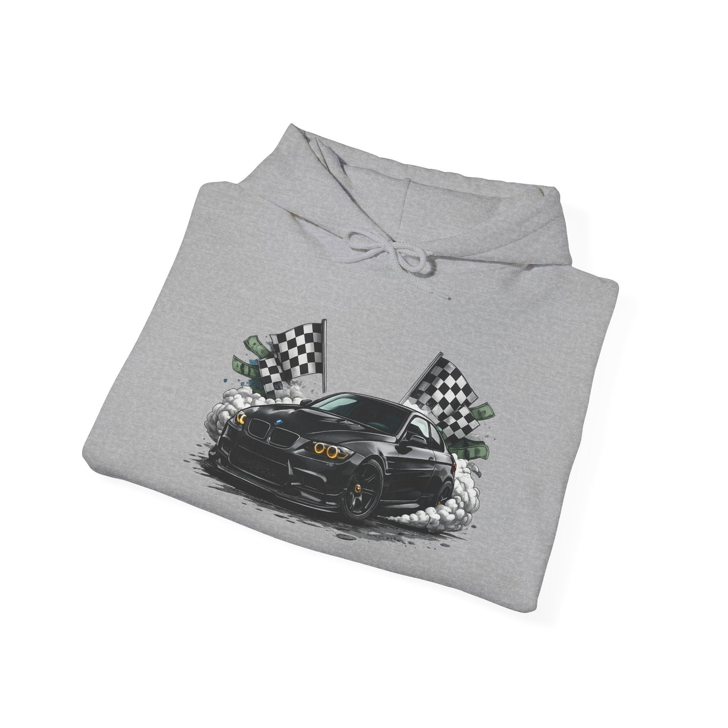 Racing Car Hoodie — Drip Mask Back Graphic Streetwear