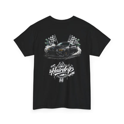 HairDrip Racing Tee — Drip Mask & Race Car Graphic T-Shirt