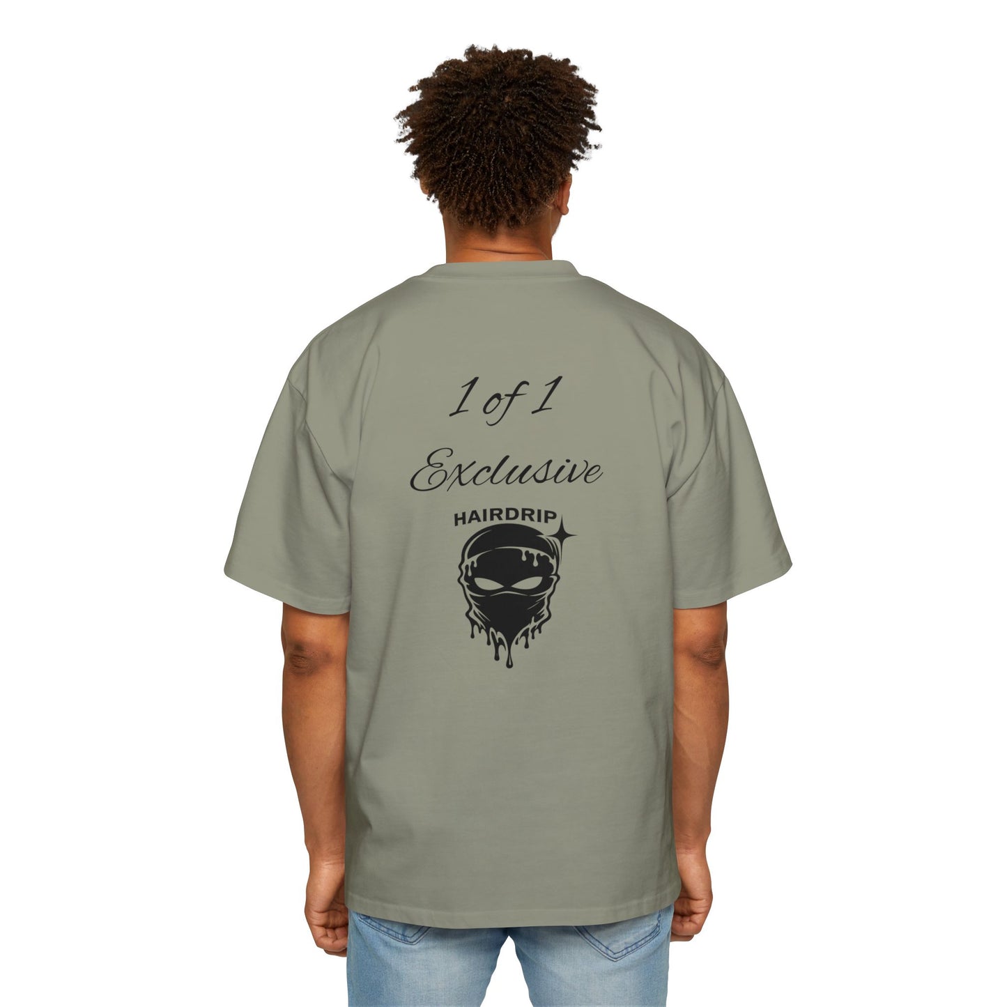 Oversized Tee — "1 of 1 Exclusive" Graphic T-Shirt (Hairdrip Drip Skull Back Print)