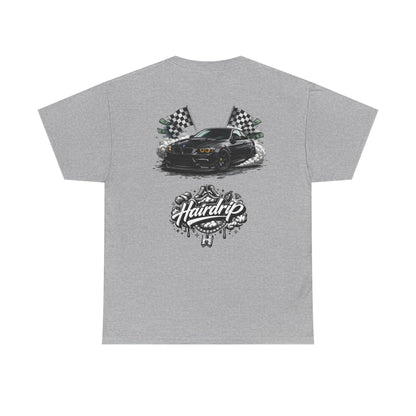 HairDrip Racing Tee — Drip Mask & Race Car Graphic T-Shirt