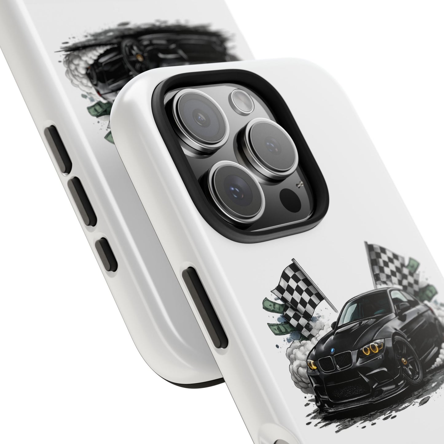 Racing Black Car Tough Phone Case — 'Hairdrip' Drift Graphic