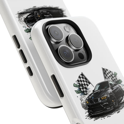 Racing Black Car Tough Phone Case — 'Hairdrip' Drift Graphic