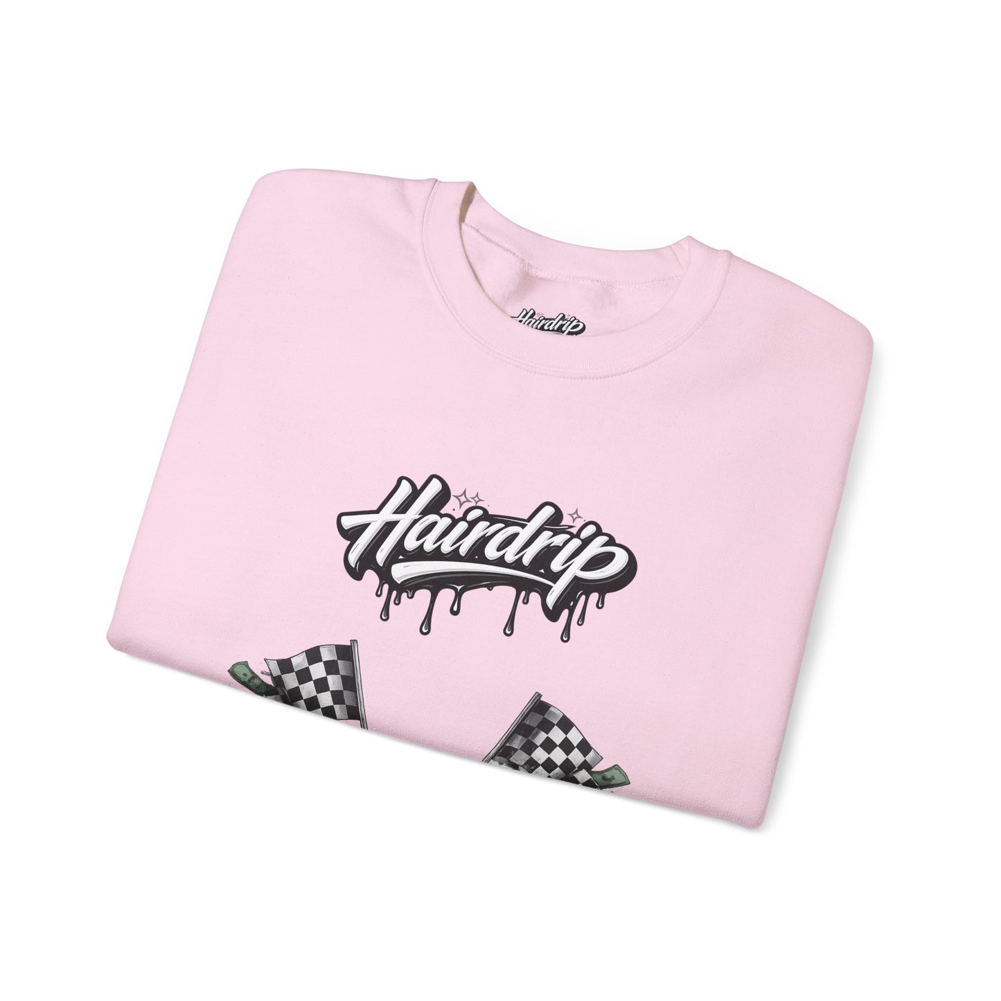 Car Crewneck Sweatshirt — 'Hairdrip' Drifting Muscle Car Design