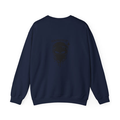 Car Crewneck Sweatshirt — 'Hairdrip' Drifting Muscle Car Design