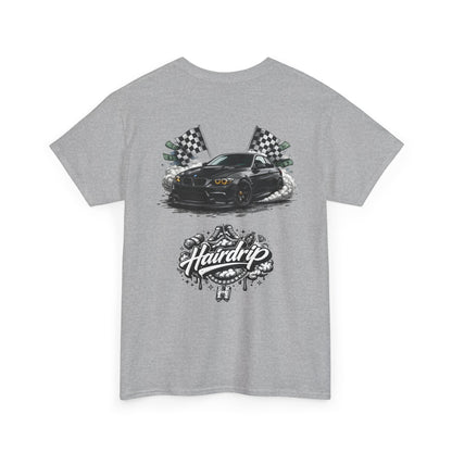 HairDrip Racing Tee — Drip Mask & Race Car Graphic T-Shirt