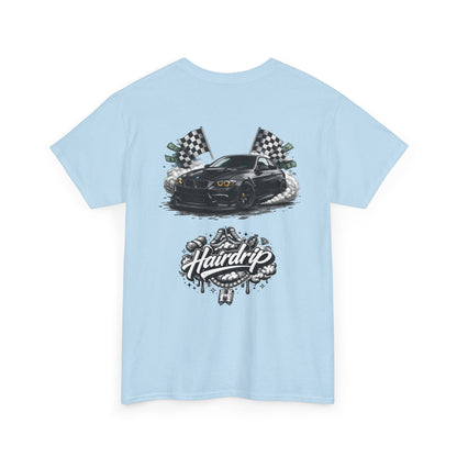 HairDrip Racing Tee — Drip Mask & Race Car Graphic T-Shirt