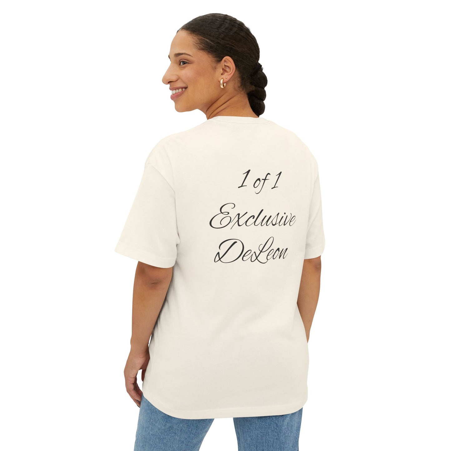 Exclusive DeLeon Graphic Tee — "1 of 1" Oversized Boxy Shirt