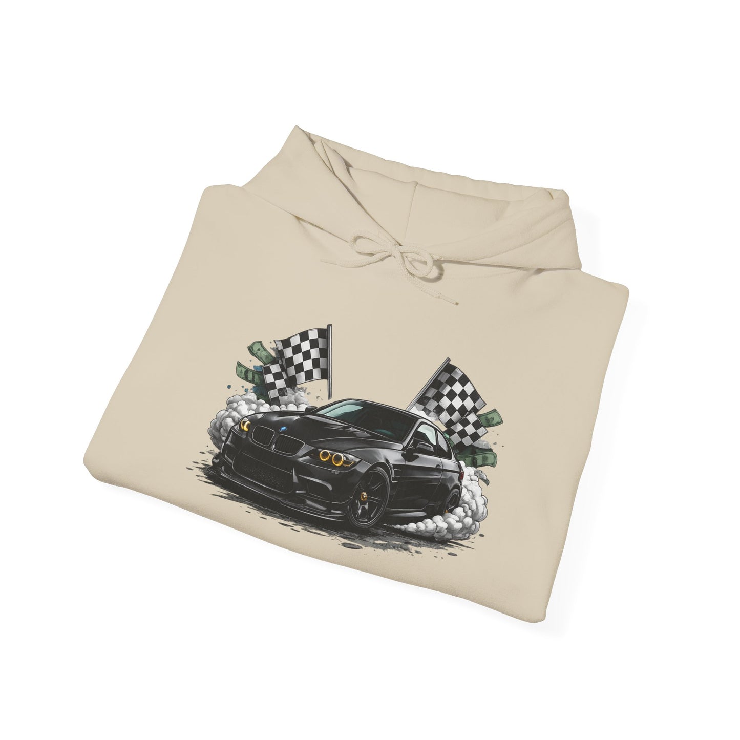 Racing Car Hoodie — Drip Mask Back Graphic Streetwear