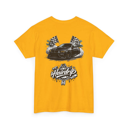 HairDrip Racing Tee — Drip Mask & Race Car Graphic T-Shirt