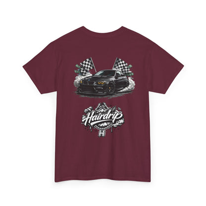 HairDrip Racing Tee — Drip Mask & Race Car Graphic T-Shirt